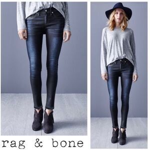 Rag and bone Dark Wash Dearborn Skinny Raw Hem Denim Jeans Size 29